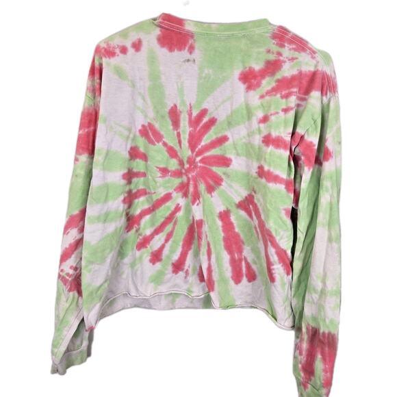 Nickelodeon Rugrats Holiday Cropped Top Long Sleeve Red Green Tie Dye Size 1X - Picture 3 of 4